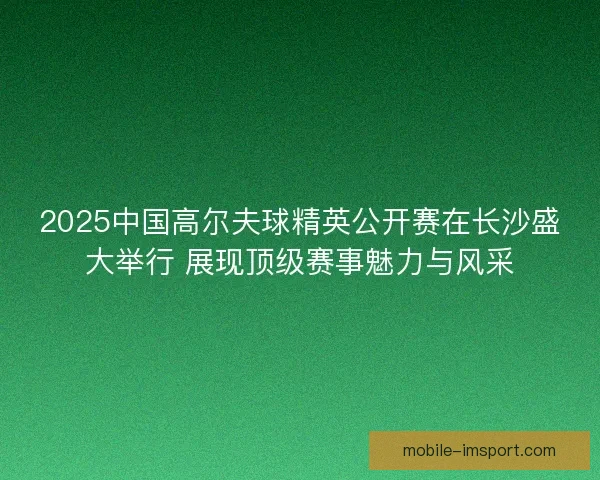 2025中国高尔夫球精英公开赛在长沙盛大举行 展现顶级赛事魅力与风采